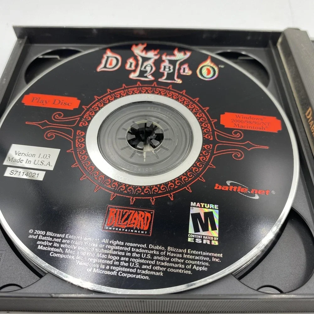 Vintage Diablo II PC Mac‎ CD-ROM 3 Disc Set Blizzard Jewel Case v1.03